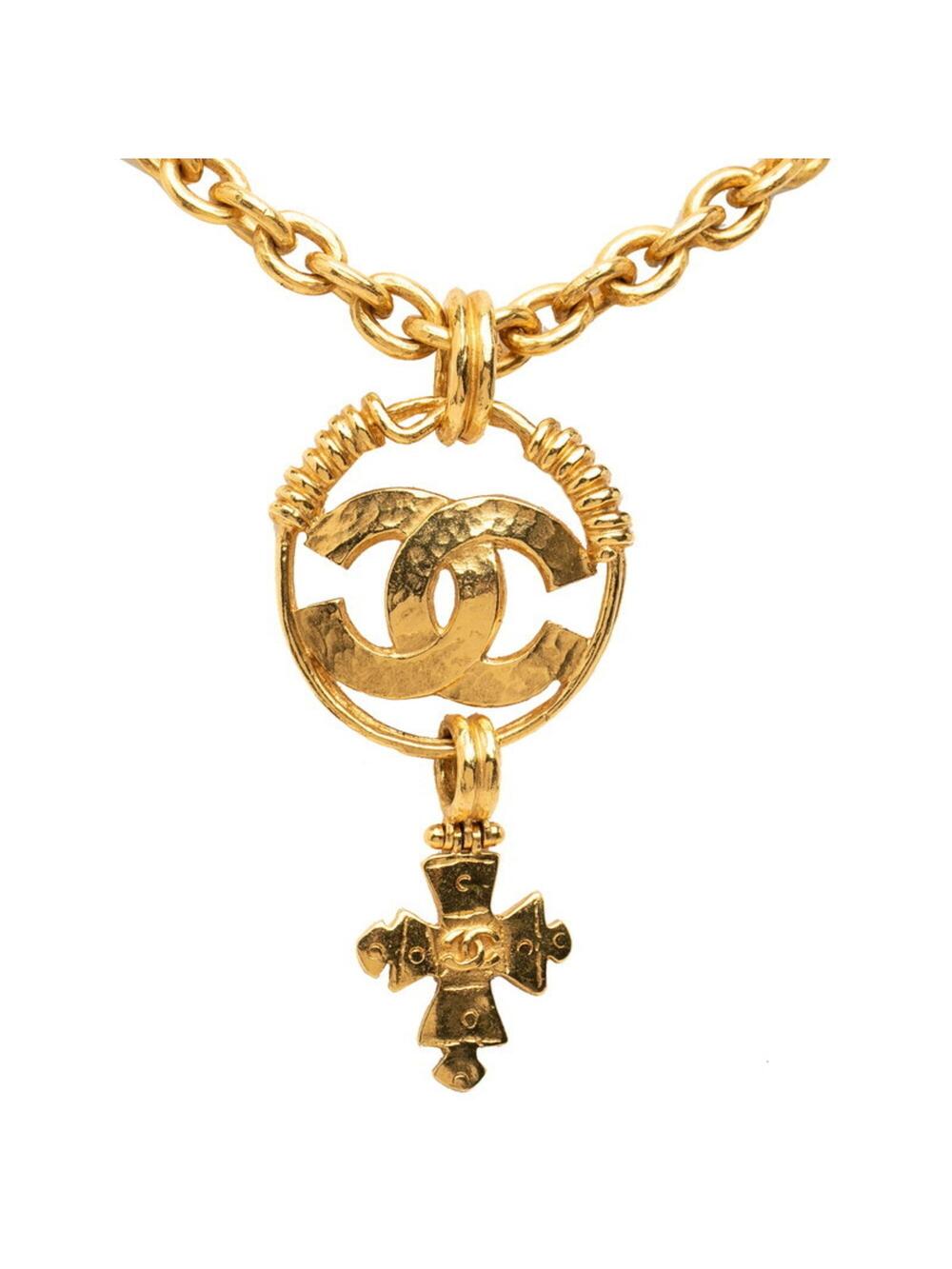 Chanel Cc Logo Chain Cross Pendant #371329C11B